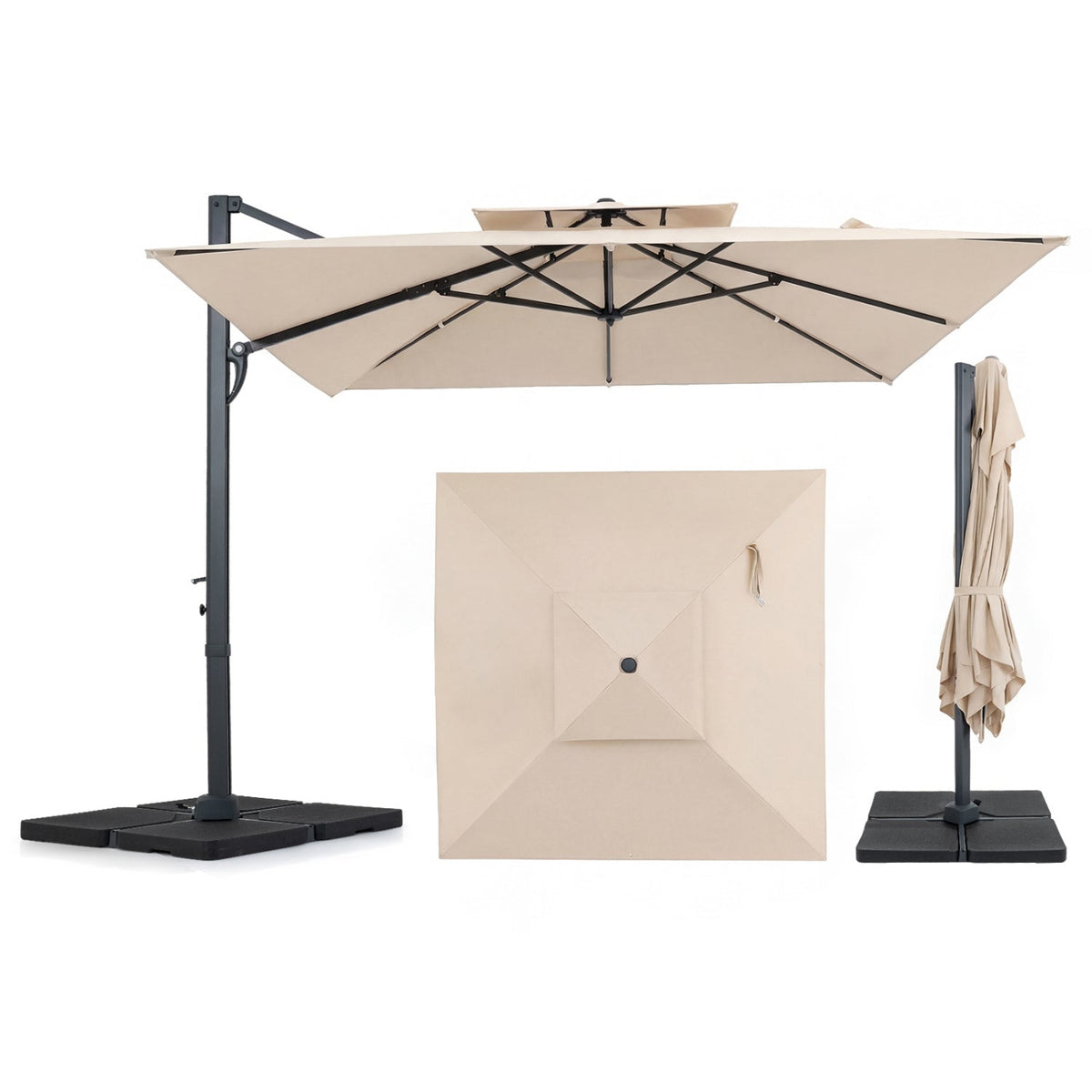 10 FT Cantilever Patio Umbrella with 220 LBS Base