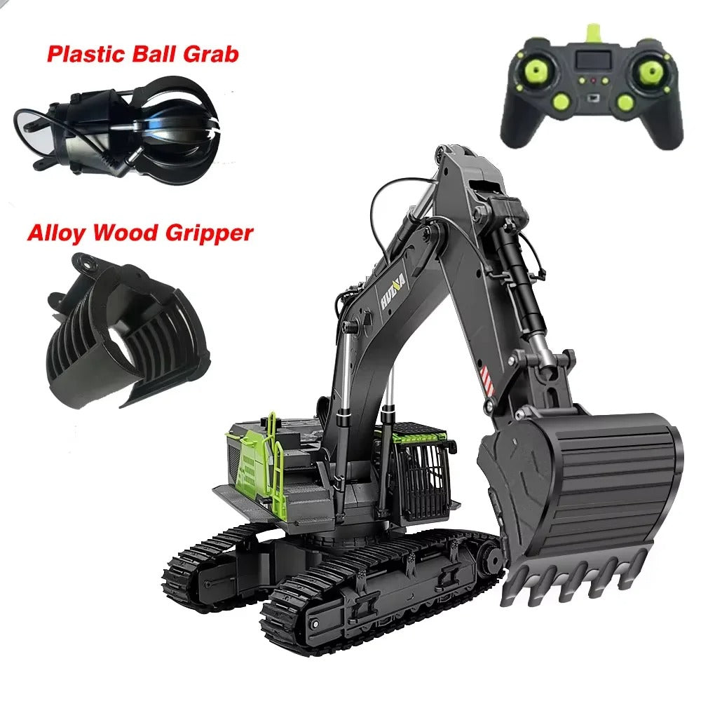 1/14 HUINA 1593 582 RC Excavator Dumper Truck crawler Alloy Tractor Loader 2.4G Radio Controlled Car Engineering toy for boy